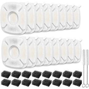 32 Pcs Cat Fountain Replacement Filter, Compatible with Veken 95oz/2.8L Automatic Pet Fountains