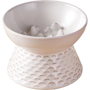Ceramic Cat Slow Feeder, Elevated Cat Food Bowl ，Samll Dog Bowl
