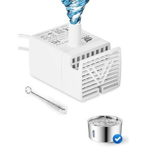 Replacement Pump for 7L Dog Water Fountain, Ultra Quiet Fountain Pump JY- 830 Submersible Motor with IPX8, Low Power Consumption