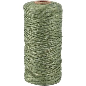328 Feet/100M 1mm Jute Twine String Garden Rope Jute Cord 1 Ply Sea Green Craft Jewelry Beading Cord Thread for Bracelets Braiding Gift Wrapping Decoration Gardening Climbing Plant Crafts