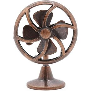 Bronze 1/12 Miniature Fan Dollhouse Decoration Accessories, Home Outdoor Decoration Model Living Room Scene Craft Displays