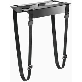Strap-On CPU Mount – Under-Desk Adjustable PC Holder with Steel Bracket & Foam Padding – Supports CPUs up to 22 lbs, Fits Towers up to 15.7" - Black