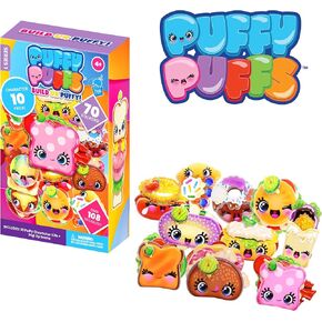 Puffy Puffs (10 Pack) – 3D Collectible Puffy Characters for Kids, 70+ Stickers to Create 100s of Fun Foodie Creations – Craft, Classroom, Party & Gift Ages 4,5,6,7,8,9