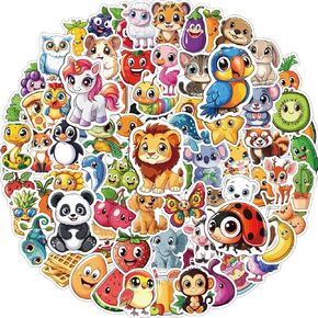 200PCS Stickers for Kids, Waterproof Mixed Cute Animal Vinyl Scrapbook Stickers for Water Bottle, Book, Laptop, Goodie Bags Stuffers Kids Party Favors, Aesthetic Classroom Supplies Must Haves