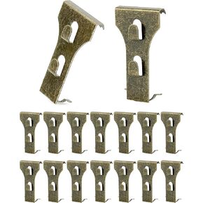 QWORK Brick Fastening Clips for Hanging No Drill 16 Pack, Easy Clip-on Hooks for Outdoor Decoration Fits Standard Bricks 2-1/4 to 2-2/5 Inches