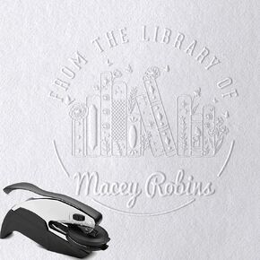 Book Stamp Custom Ex Libris Personalized Embosser Name Plate Self Inking Library Label Rubber Marking Tool Wooden Handle Return Design Reader Gift Teacher Classroom Imprint Bookplate