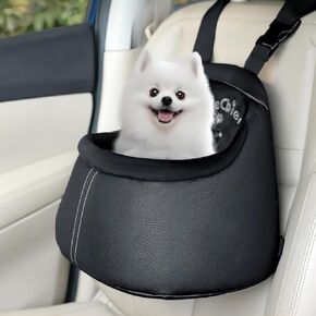 Dog Car Seat for Small Dogs, Portable Dog Booster Seat with Durable Belt and Buckles, Soft Pet Booster Seats, Suitable for Small Pets Under 13 lbs (6kg), Black