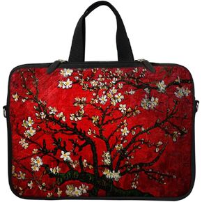 15.6 Inch Neoprene Laptop Sleeve Bag Carrying Case with Hidden Handle Design Compatible with Macbook Air Ultrabook, Chromebook - Cassette Player Design