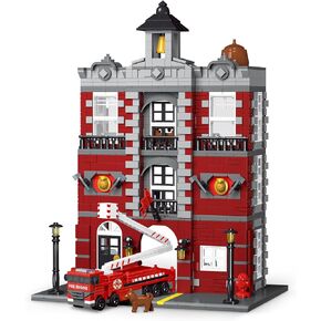 City Fire Rescue Building Set,Compatible with Lego Fire Truck Building Blocks,Birthday Gifts for Children and Adult (1823 PCS)