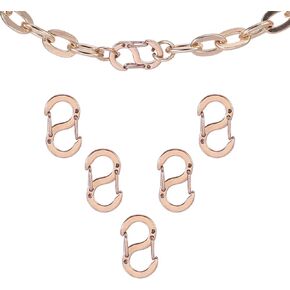 5Pcs Necklace Shortener Clasp, Double Opening Lobster Claw Clasps, Stainless Steel Bracelet Connector Clasps for Jewelry Making, Chain Shortener, Jewelry Closure and Connector Clips (Rose Gold)