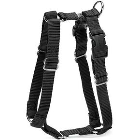 J&J Dog Supplies Nylon Harness (Black, Large: 22"-28" Girth)
