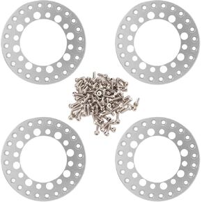Dilwe RC Wheel Outer Beadlock Ring, 4Pcs 1.9 Inch Wheel Outer Beadlock Ring with 96 Pcs Screws, Aluminum Alloy Reusable 1.9" Beadlock Wheels RC Accessories for Traxxas 1/10 RC Car(Silver)