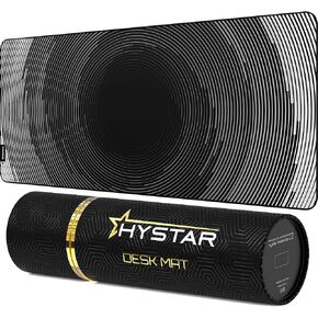 Hystar® Extended Gaming Mouse Pad | XXL 36" x 16" | 5mm Thick, Waterproof Surface, Smooth Polyester Fabric, and Natural Rubber Base | Abyss