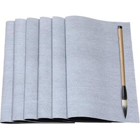 Water Drawing Writing Cloth, 6 Pcs 17 x 13 Inch Reusable Chinese Calligraphy Paper Chinese Traditional Calligraphy Water Drawing Mat for Students Beginners Practicing