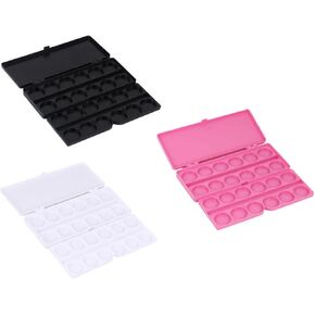 DOITOOL 3Pcs Nail Drawing Plate Paint Case with Lid for Watercolor Nail Art and Painting Mixing Portable Palette