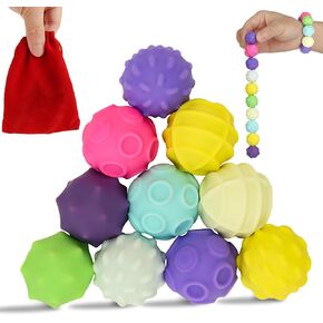 10Pcs Rainbow Texture Sensory Fidget Toy Multi-Color Educational Science Kit Anxiety Relief 24mm DIY Mutual Attraction Desk Balls Kids Adults Stocking Stuffers Gift for Party Favors Gift in Saudi Arabia