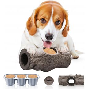 Interactive Dog Toys, Dog Puzzle Toy, Frozen Treat Toy to Keep Them Busy, Dog Chew Toys, Branch Shape with Peanut Butter Grooves, Enrichment Toys for Dogs, Durable Dog Toys, BPA & PVC-Free