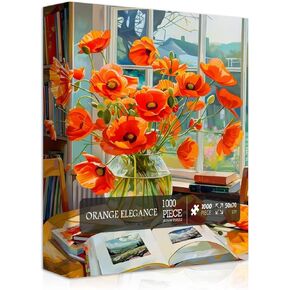 Flower Jigsaw Puzzles for Adults 1000 Pieces，Floral Art Plant Nature Garden Themed Puzzle Book, Challenging for Adults