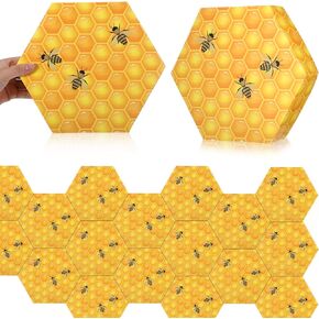 Fuyoooo 12 Pcs 9 Inch Large Bee Honeycomb Centerpieces Bee Party Decorations for Table Bee Day Themed Baby Shower Decorations Birthday Party Supplies