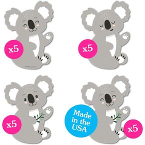 Big Dot of Happiness Koala Cutie - Waving Koala Decorations DIY Bear Birthday Party and Baby Shower Essentials - Set of 20