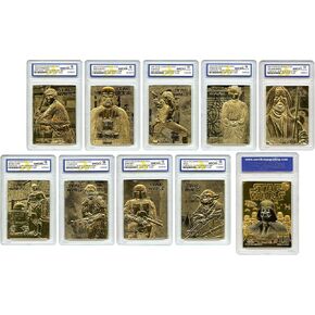 1996 Star Wars Darth Vader Edition Official Genuine 23K Gold Cards Graded Gem-Mint 10 - Complete Set of 9