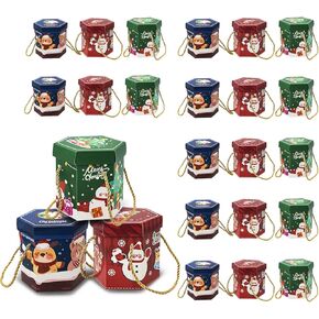 Thxutm 24 Pcs Christmas Gift Boxes, christmas boxes for gifts, Christmas Candy Boxes Empty, 3 Colors Christmas Candy Cookie Boxes, Xmas Gift Boxes, Christmas Gift Boxes Bulk, Christmas Gift Boxes.
