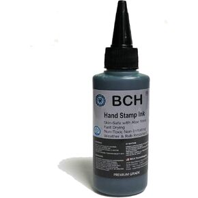 Green Color Re-Entry Stamp Ink by BCH for Event Admittance - Skin-Safe with Aloe Vera Extract - 3 oz Green
