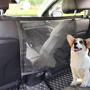 RUIANTE Dog Car Net Barrier Pet Travel Barrier Car Divider Mesh Drive Safely Adjustment Length for Children and Pets Dogs Sturdy Mesh Car Ceiling Cargo Net Universal Fit Cars SUVs Truck Pickup Black