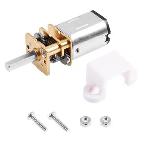 DC 6V 30RPM Speed Reduction Motor & Mounting Bracket High Torque Mini Metal Gearwheel Gear Motor 0.35 in/ 9 mm Shaft Micro Slow Speed Full Metal Gearbox for Self-Made Engines Robot Models