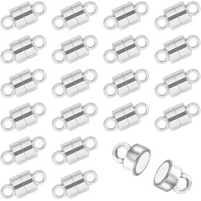 20 Pairs Silver Magnetic Clasps for Necklaces & Bracelets Strong Locking Extenders for DIY Jewelry Making Supplies Secure and Easy to Use Magnet Converters
