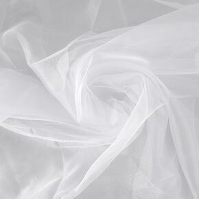 White Organza Fabric 2 Yards Long 78’’ Wide 63’’ Organza Fabric White Sheer Fabric Bridal Sheer White Fabric for Wedding Dress Fashion Craft Decorations Silky Sheer Organza Fabric