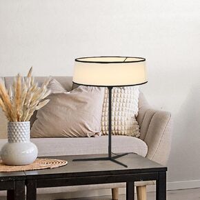 Cozy Fabric Lampshade Table Lamp - Warm White Ambient Light, Adjustable Brightness, Modern Design for Bedroom, Living Room, Office, and Home Decor