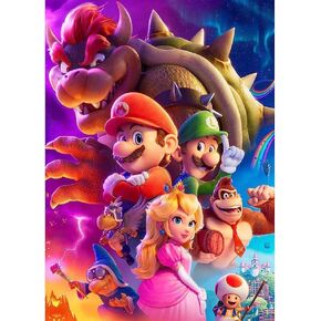 Tianguan Painting Mario Luigi ، Super Bros Diamond Art Figure ، مجموعات الطلاء DIY 5D Diamond للبالغين Kids Beginner 11.8x15.7 Inch