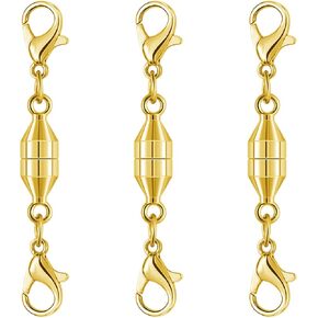 Magnetic Necklace Clasps and Closures,925 Silver Magnetic Clasp Converter, Jewelry Making Supplies, Chain Extender Connector (2golden+2silvery)