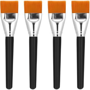1.5 inch Flat Paint Brushes for Acrylic Painting 4 Pieces Professional Artist Brush Large Base Coating Paint Brushes for Acrylic Watercolor Gouache Oil and Body Painting