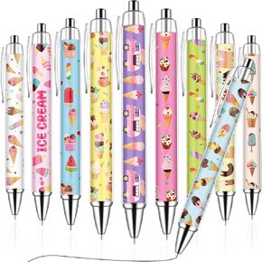 30Pcs Ice Cream Gel Pens Bulk Pack - Assorted Color Retractable Ballpoint Pens,Summer Party Favors, School Supplies & Teacher Appreciation Gifts | Cute Ice Cream Theme Design