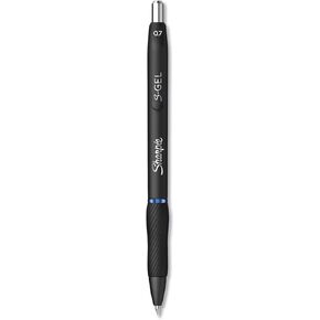 Sharpie S Gel Pens, Medium Point, 0.7 mm, Black/Blue Barrel, Blue Ink, Pack Of 36 Pens