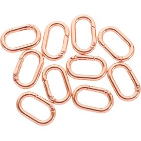 COHEALI Carabiner Keychain Metal Wallets 10Pcs Spring Oval Carabiner Metal Oval Snap Clip Hook Buckle for DIY Jewelry Bag Rose Gold Portable Climbing Buckles Backpack Keychain