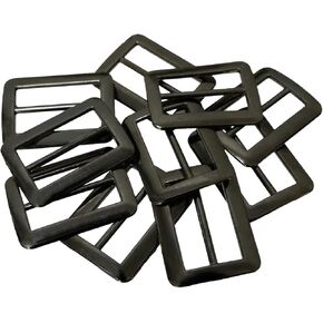 10 Pcs Flat Metal Alloy Slide Tri-Glide Buckle,Webbing Strap Adjustable Buckle Fasteners for Rectangle Straps Keeper
