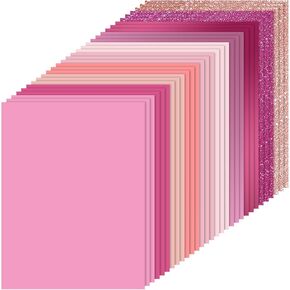 50 Sheets Pink Glitter Cardstock 8.5 x 11 Inch Pink Shimmer Scrapbook Decorative Paper Glitter Watercolor Cardstock Paper Suitable for Card Making Journals, Origami, Scrapbook