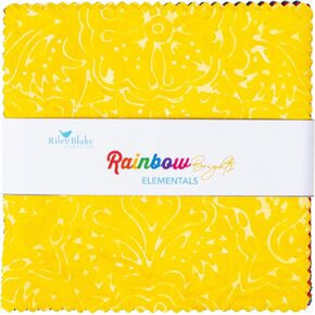 Expressions Batiks Rainbow Brights Elementals 42 5-inch Squares Charm Pack Riley Blake 5-21701-42