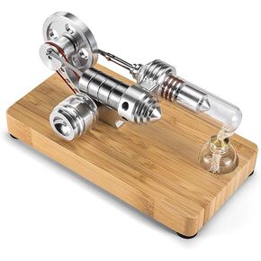 Sunnytech Hot Air Stirling Engine Colourful LED Single Flywheel Education Toy Electricity Power Generator M14-03-S