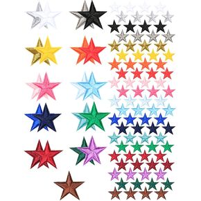 84 PCS Star Iron on Patches Multicolor Iron on Star Patches for DIY الحرف اليدوية والسترات والظهر على الظهر والملابس والقبعات والزينة القابلة للتخصيص والأزياء الزخرفية