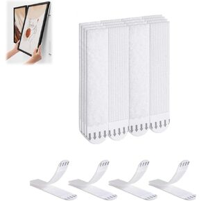 Large Picture Hanging Strips Heavy Duty, 24-Pairs(48 Strips) Double-Sided Sticky Picture Hanging Kit, Picture Hangers for Walls, Picture Hanging Hooks Without Nail, Removable Damage Free