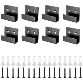 TileDisplay Wall Hanger, 8 Pcs Stainless Steel Wall Mount Brackets Hook, Heavy Duty Tile Hanger for Mirrors, Picture Frame Ceramic Wall Display (Black Inner Width 10mm/0.39")