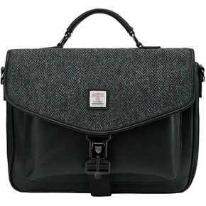 Islander The Laptop Bag - Made of Microfibre Leather & Harris Tweed