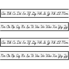 YIXAXKAO 36 Pieces Alphabet Letters Desk Strips Manuscript Letters Desk Strips Removable Stickers Alphabet Letter Strip for Student Desks Classroom (Simple Manuscript)