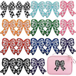 18 PCS Bow Patches Bow Iron on Patches Bow Patch Sticker Sew on Patches Bow Appliques Bow Patches Embroidered Fashion Embroidered Patch Decorative Accessories for Bags Dress Clothing Shoes Hats