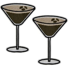 3'' Espresso Martini Embroidered Iron On Patches for Baseball Hats T-Shirts Hoodies Backpacks