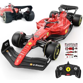 BEZGAR 1:18 Ferrari F1 75 Remote Control Car - 2.4GHz RC Race Car with Authentic Livery, DIY Body Stickers - Officially Licensed F1 for Kids & Enthusiasts - Ferrari RC 93400